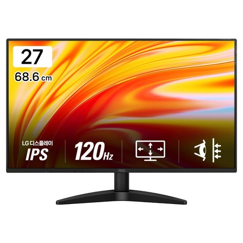 AOC 4면 보더리스 IPS 120 무결점 모니터, 68.6cm, 27B36H3