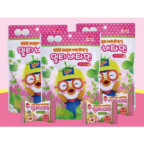 베베모린 뽀로로 데일리 비타츄잉정 멀티비타민 딸기맛 52.5g, 5개 이미지 2