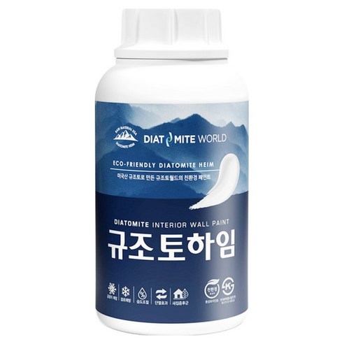 규조토하임 결로 곰팡이 방지 베란다 벽지 단열 규조토 페인트 셀프, 화이트, 1kg, 1개