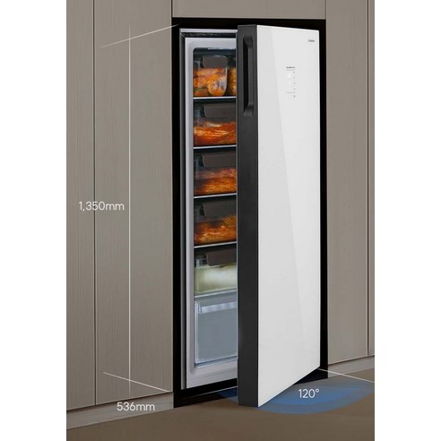 쿠쿠 118L 스탠드형 김치냉장고 후기 분석 - 김치통 수납 모습