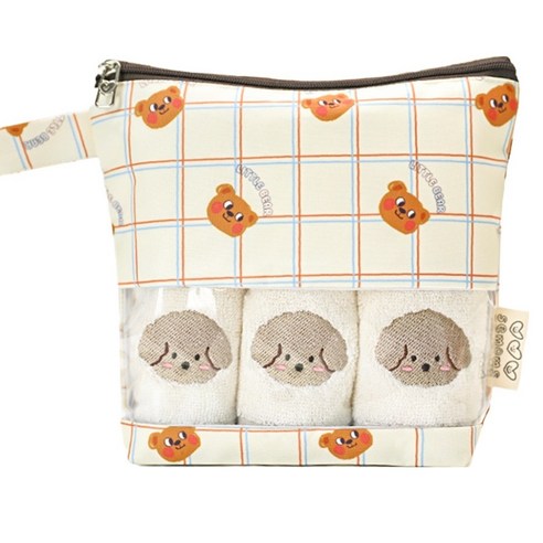 세맘스 방수 투명 TPU 수건 파우치, 꾸몽 크림