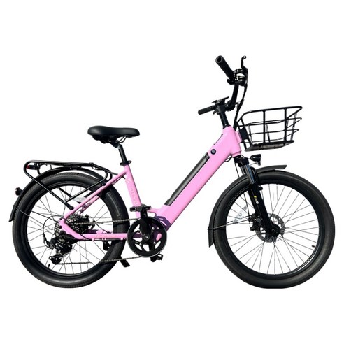 이지라이드 City-24 36V 500W 10Ah 이륜전기자전거 고객직접설치, 핑크, 알루미늄