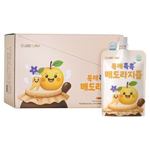 큐브데이 목애촉촉 배도라지즙, 20개, 100ml