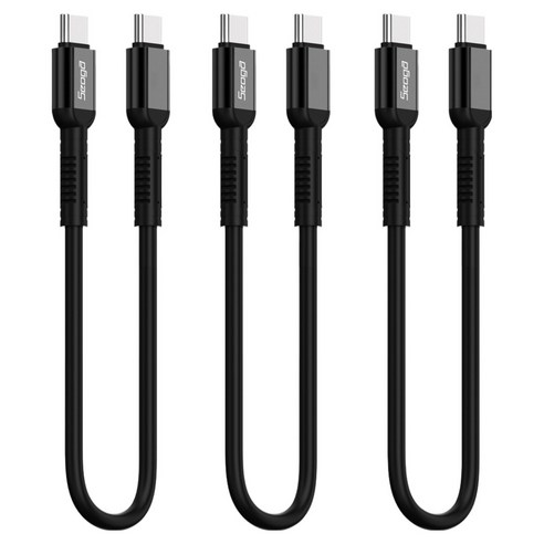 서가 메탈 고강도 초고속 충전 케이블 C to C PD 60W, 30cm, 블랙, 3개