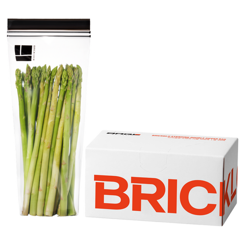 브릭글로 긴 식재료 보관용 냉장 냉동 겸용 브릭락 스탠딩 더블 지퍼백 130 x 285 x 50 mm, 롱, 30개입, 1개