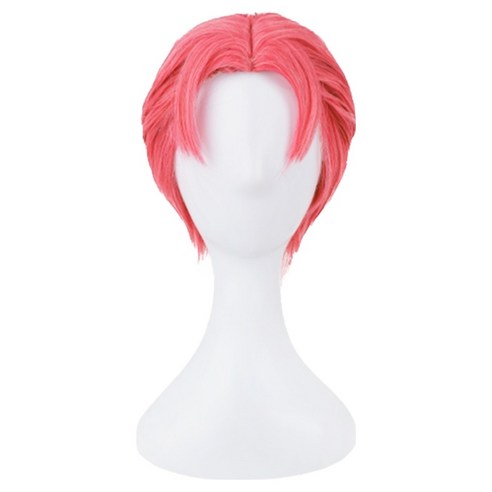 K POP 남자 아이돌 코스프레 가발 35cm, 마젠타 애비, 1개