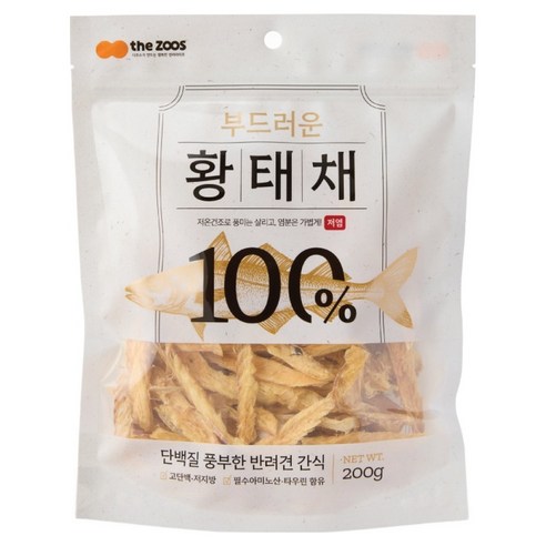 더주스 반려동물 부드러운 황태채 간식, 200g, 1개, 황태맛