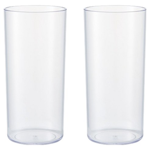 플라코 심플 리유저블 다회용 플라스틱 하이볼 아이스 일자컵 510ml, 투명, 2개