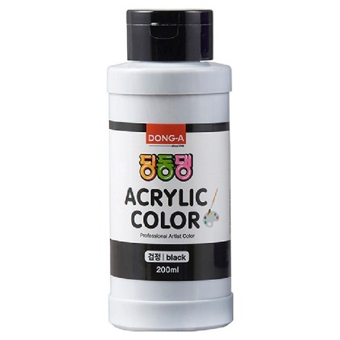 동아교재 딩동댕 아크릴물감 검정, 200ml, 1색