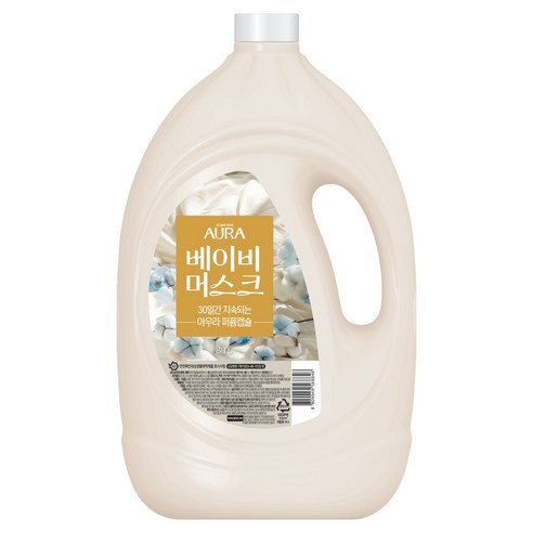 아우라 퍼퓸캡슐 초고농축 섬유유연제 베이비머스크 본품, 3.1L, 1개