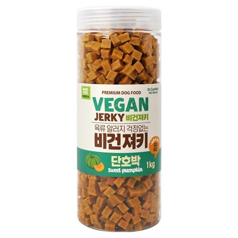 닥터케어누트 강아지 비건 영양 육류 알러지 케어 대용량 져키, 1개, 1kg, 단호박