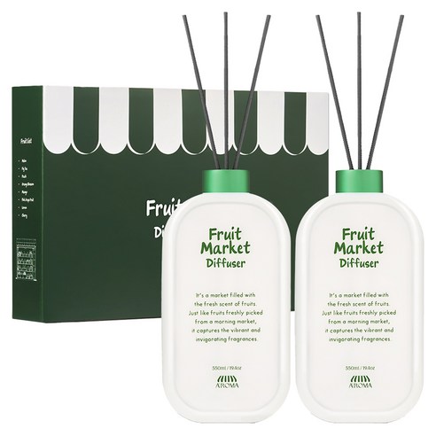 에이로마 후르츠마켓 디퓨저 550ml x 2p 선물 세트, 플럼, 1세트