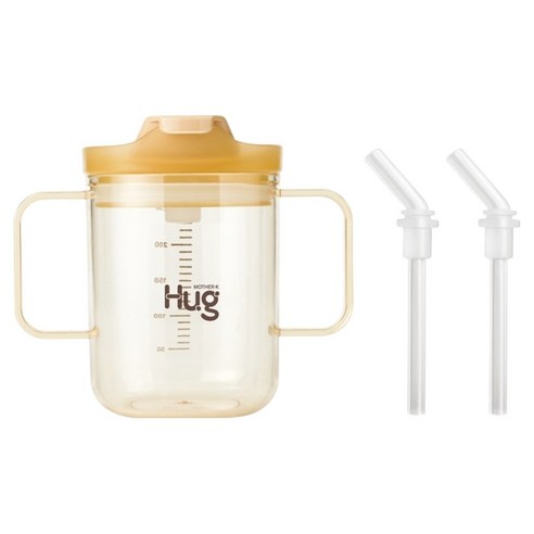 마더케이 허그 PPSU 올인원 양손컵 250ml + 빨대 리필 2p 세트, 투명, 1세트