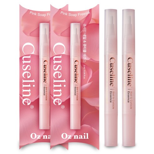 오즈네일 큐세린 네일 큐티클 케어 에센스 오일펜 핑크 솝 프리지아, 2ml, 2개