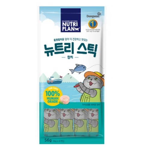 동원뉴트리플랜 고양이 뉴트리 스틱, 참치, 56g, 1개