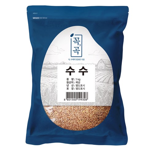 꼭곡 국내산 찰수수쌀, 1kg, 1개
