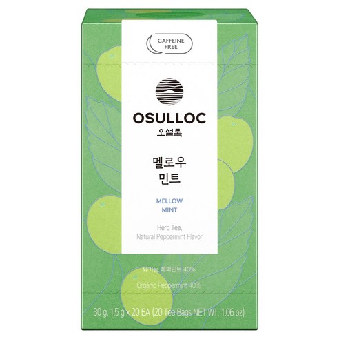 오설록 멜로우 민트 티백, 1개, 20개입, 1.5g