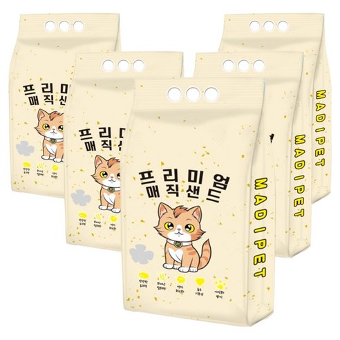 메디펫 응고형 매직 고양이 두부 모래, 10L, 5개, 무향
