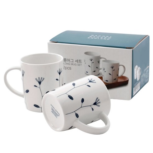 레이첼바커 치커리 롱머그컵 350ml, 네이비, 2개