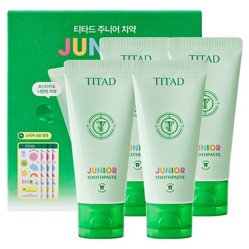 티타드 주니어 불소 치약, 60g, 4개