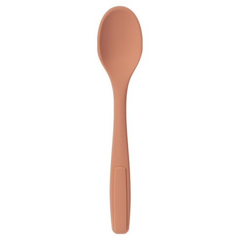 키친팩토리 국산 파스텔 실리콘 요거트 스푼, 코랄핑크, 1개