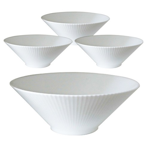 라보니 웨어 플리츠 면기 후기 분석 - 전체적인 화이트 면기 세트 구성