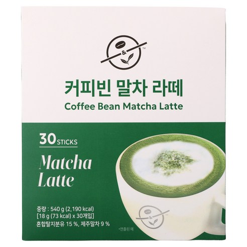 커피빈 말차라떼, 18g, 1개, 30개입