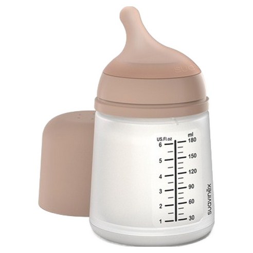 스와비넥스 제로제로 모유촉감 실리콘 젖병 S, 베이지, 180ml, 1개