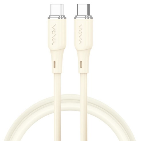 보바 C타입-C타입 고급 실리콘 초고속케이블 60W, 1.2m, Ivory, 1개