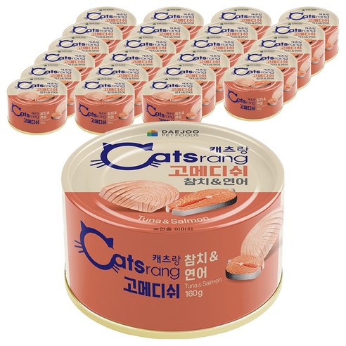 캐츠랑 고양이 고메디쉬 간식캔, 혼합맛(참치/연어), 160g, 24개