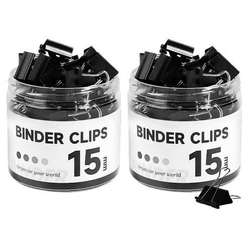 동아피엠에스 서류집게 더블클립 검정 15mm, 2개, 60개입, 미니