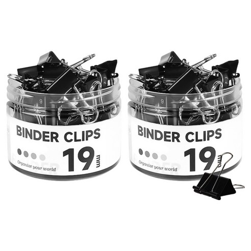 동아피엠에스 서류집게 더블클립 검정 19mm, 2개, 40개입, 소
