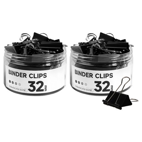 동아피엠에스 서류집게 더블클립 검정 32mm, 2개, 24개입, 대