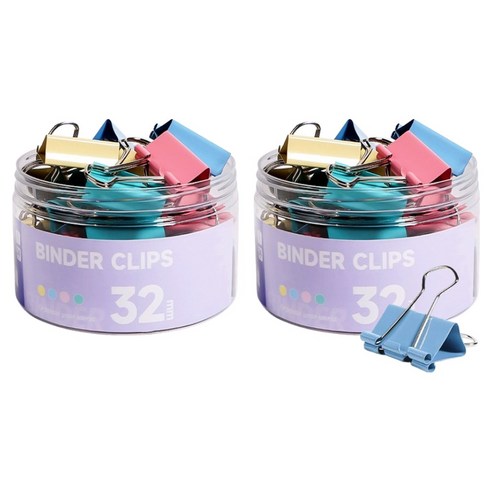 동아피엠에스 서류집게 더블클립 컬러혼합 32mm, 2개, 24개입, 대