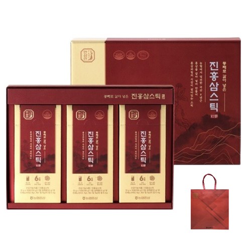 한삼인 통째로 갈아넣은 진홍삼스틱 30p + 쇼핑백, 300g, 1개