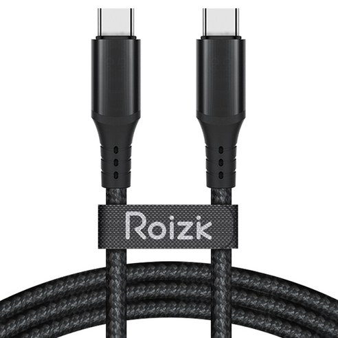 로이직 C타입-C타입 60W PD 초고속 충전 케이블 RZ-510, 블랙, 1개, 120cm