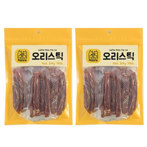 개심냥심 강아지 오리스틱 간식, 160g, 2개, 오리