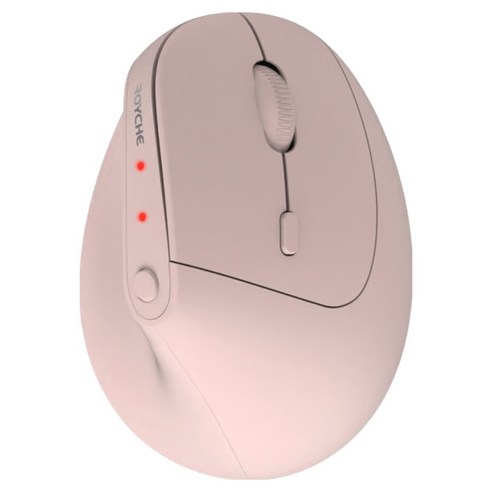로이체 휴대용 인체공학 저소음 블루투스 미니 버티컬 무선 마우스 RX-650V, 핑크, RX-650V PK
