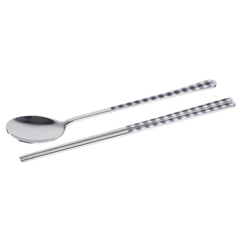 보겐 체크 세라믹 숟가락 젓가락, 1개, 숟가락 + 젓가락, 블랙