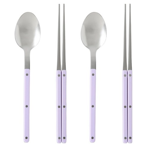 샤블랑 스텐304 한식 수저 세트, 2세트, 숟가락 + 젓가락, 퍼플, 퍼플