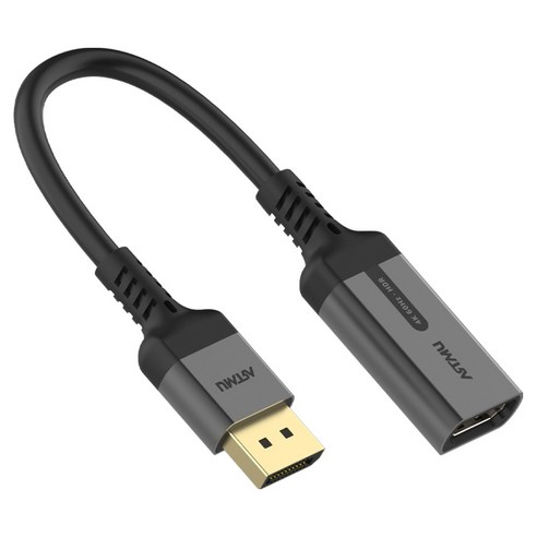 아트뮤 DP 1.4 to HDMI 2.0 HDR 어댑터 케이블, DPtoHDMI어댑터-메탈블랙, 1개