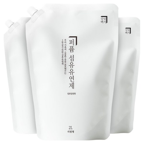 살림백서 퍼퓸 섬유유연제 일랑일랑향 리필, 2L, 3개