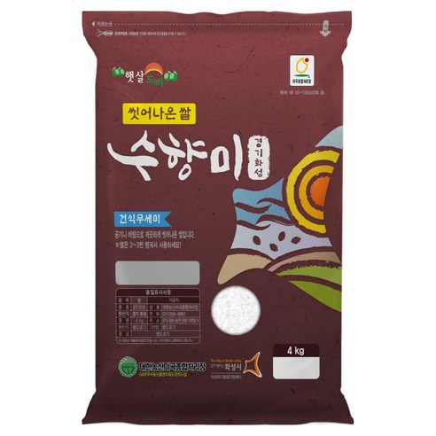 씻어나온 수향미 골든퀸 3호 백미 특등급, 4kg, 1개