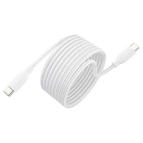 벨킨 USB C타입-C타입 부스트 차지 프로 브레이디드 마그네틱 케이블 240W, 화이트(CAB028qc2MWH), 1개, 2m
