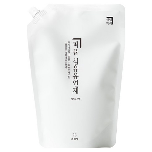살림백서 섬유유연제 베베코튼향 리필, 2L, 1개