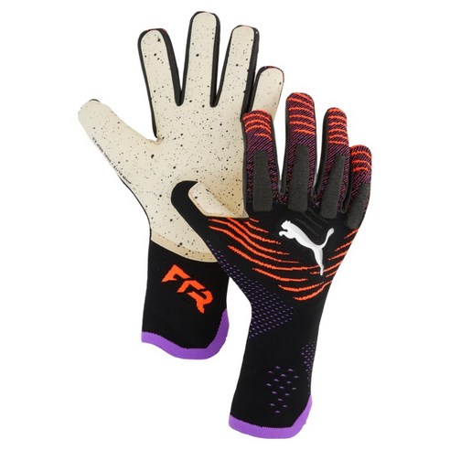 PUMA Future Ultimate NC 守門員手套 雙手配戴套組 04206401, PUMA 黑色 + 發光紅 + 閃爍紫色, 1個 ...