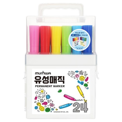 문화연필 유성매직 24색 세트, 혼합색상, 1세트