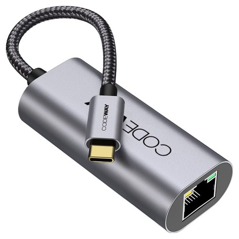 코드웨이 USB C to LAN 노트북 연결 유선 랜카드 컨버터, 1개