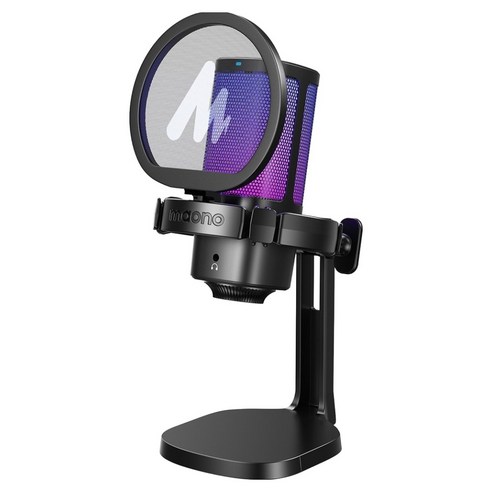 마오노 게이밍 방송용 녹음용 스탠드 USB 콘덴서 마이크, Black, DGM20G