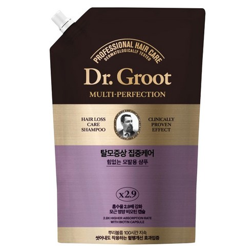 닥터그루트 탈모증상완화 집중케어 힘없는 모발용 샴푸 리필, 330ml, 1개